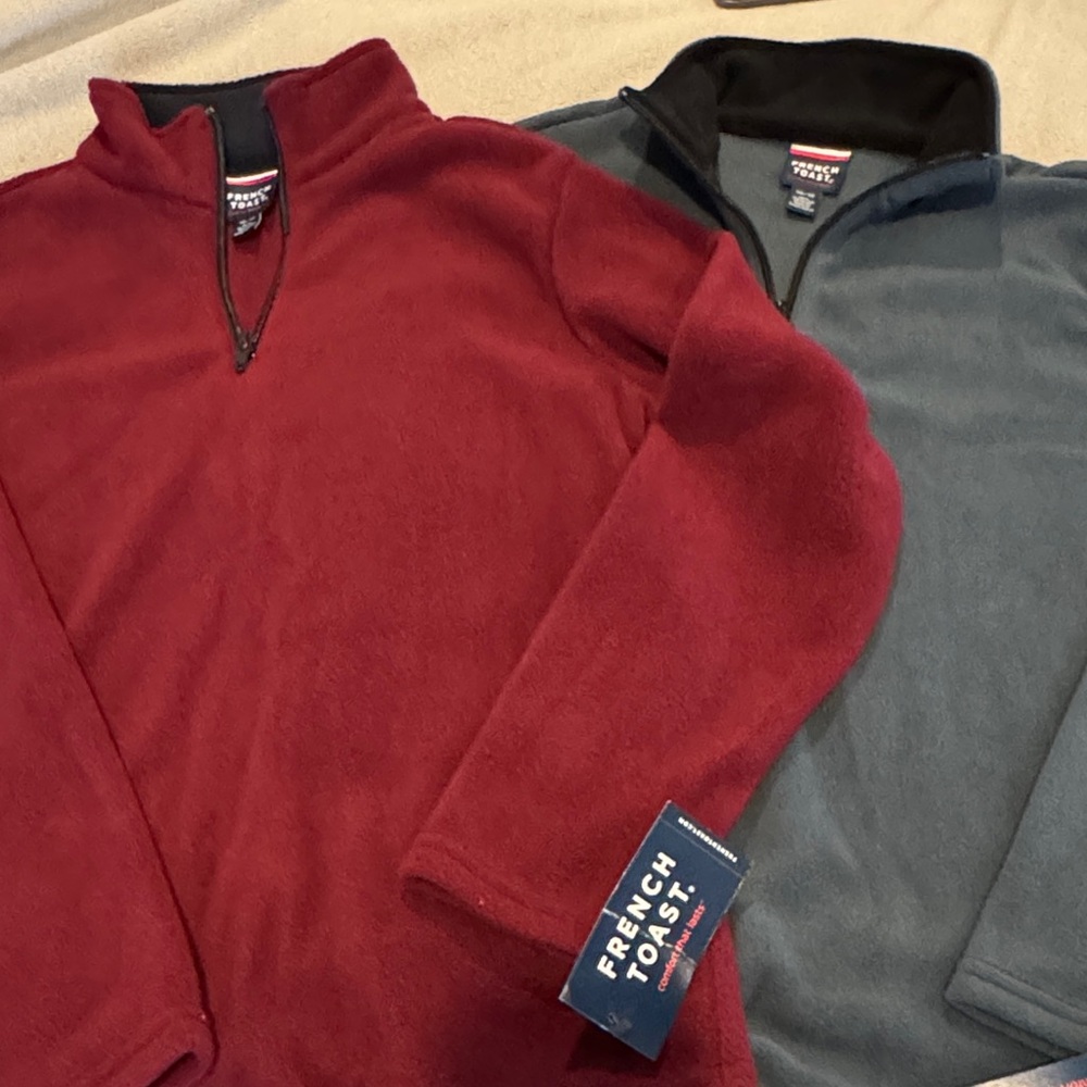 French Toast Kids' Pullover fleece Sweatshirts - Red and Gray